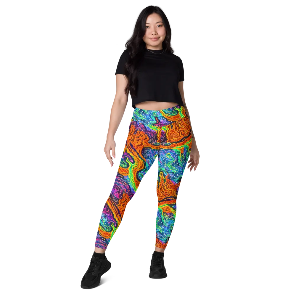 Citrus Abyss on Leggings with Pockets — Front
