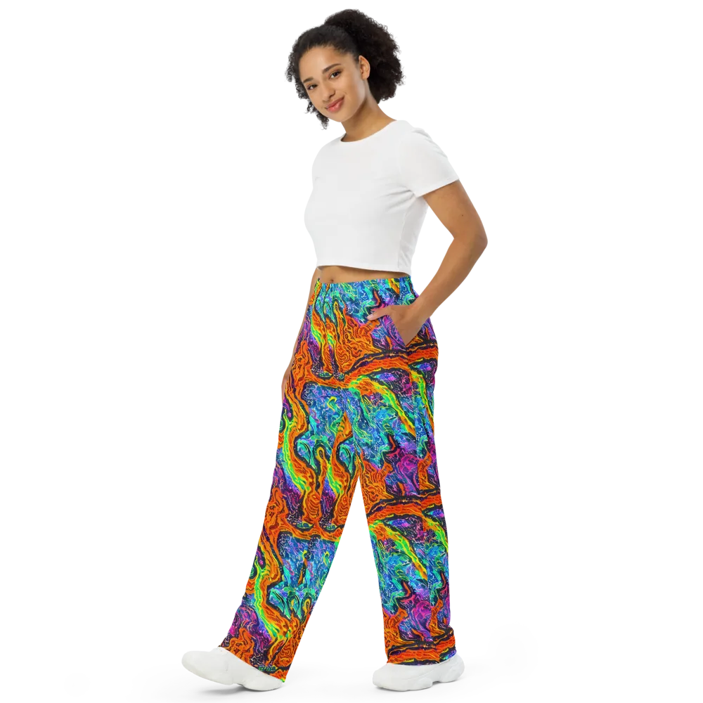Citrus Abyss on Wide-Leg Pants — Left Front