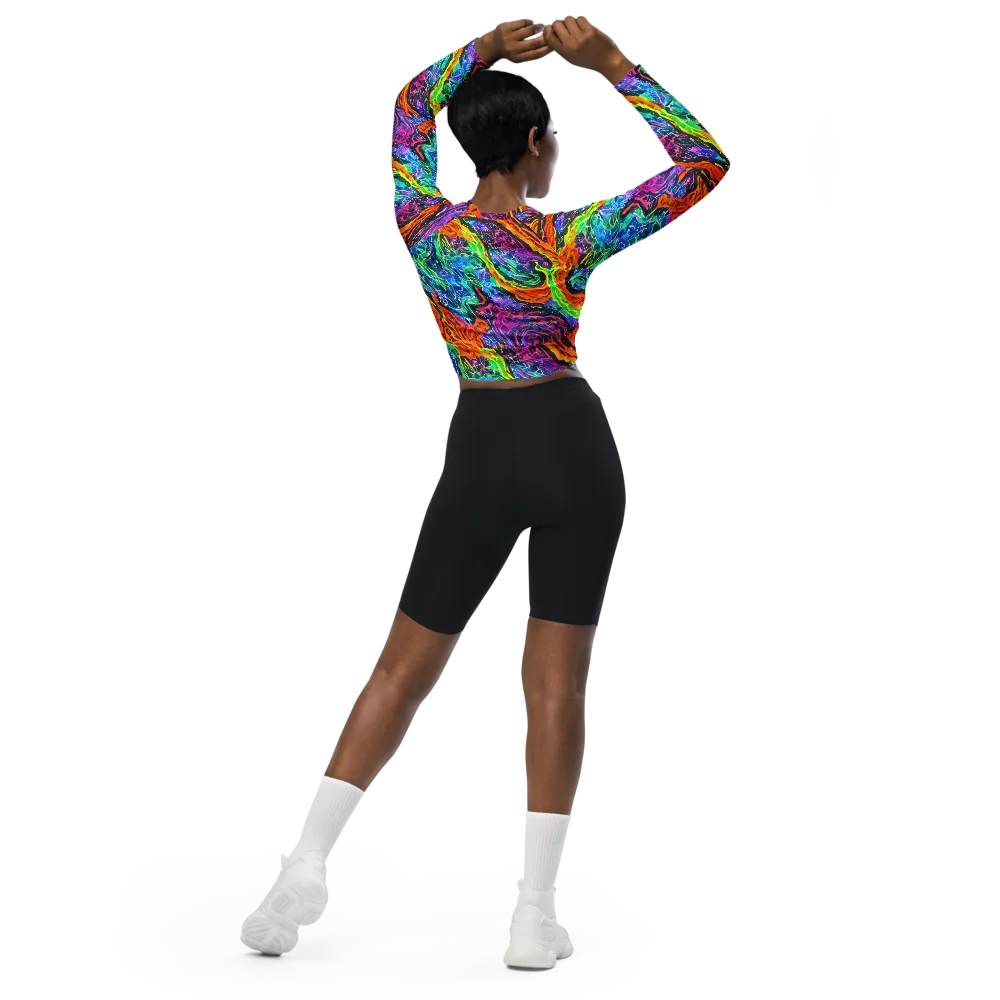 Citrus Abyss on Long Sleeve Crop Top — Back
