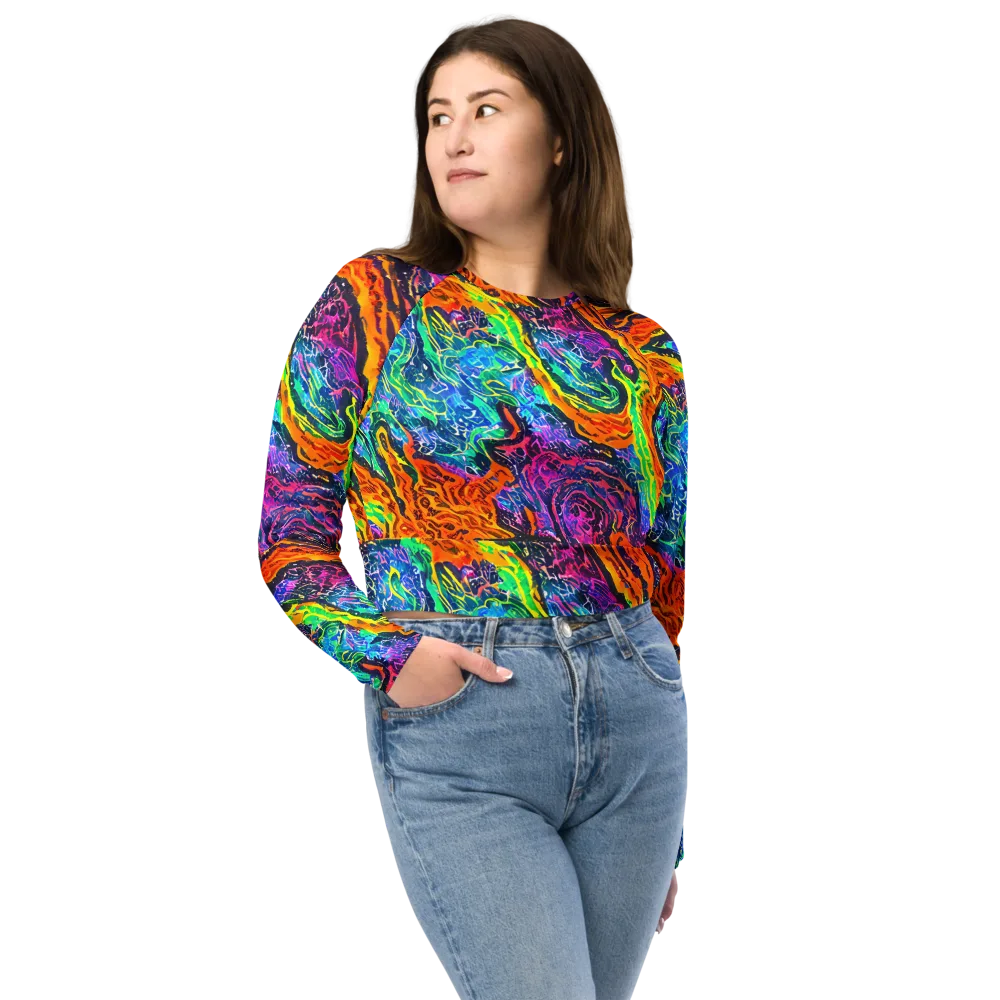 Citrus Abyss on Long Sleeve Crop Top — Front