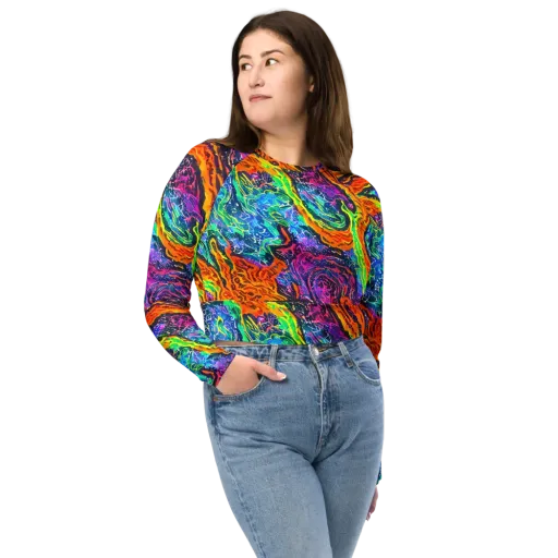 Citrus Abyss on a Long Sleeve Crop Top