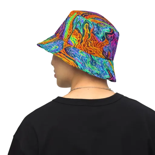 Citrus Abyss on a Reversible Bucket Hat