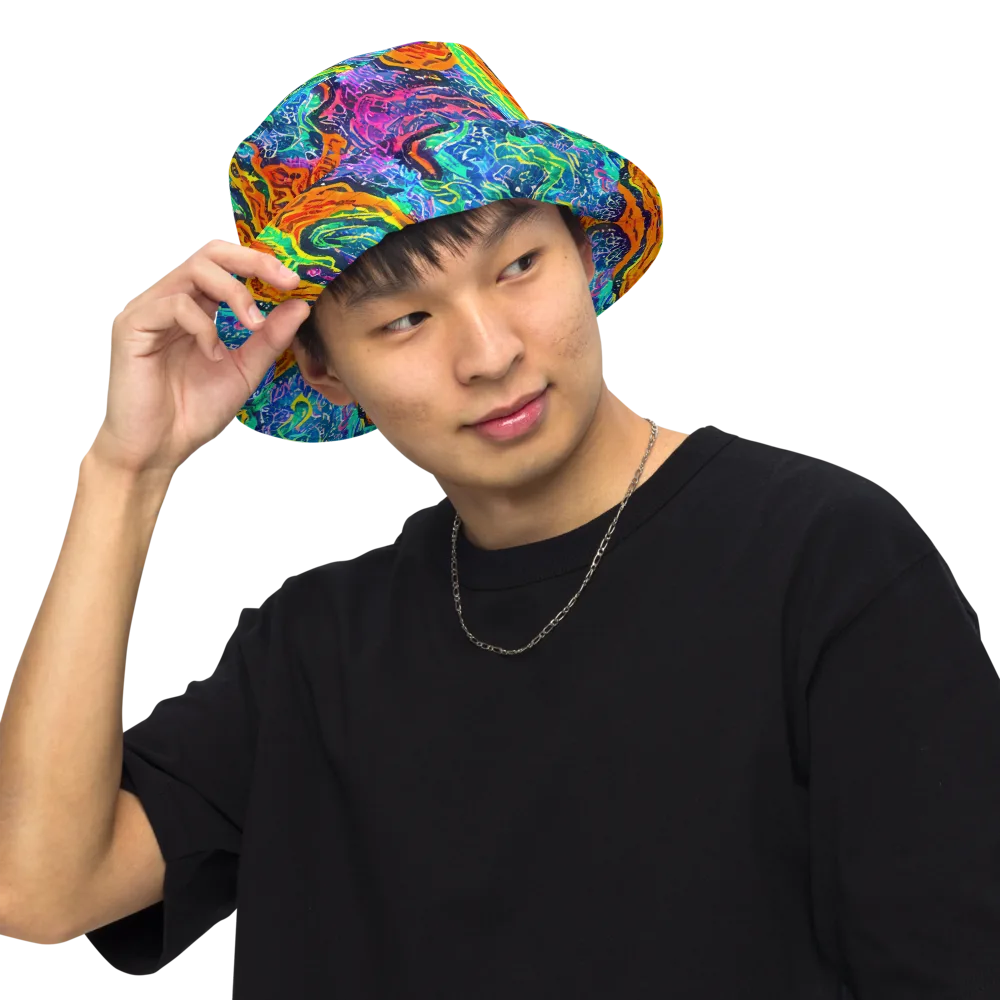 Citrus Abyss on Reversible Bucket Hat — Front Inside