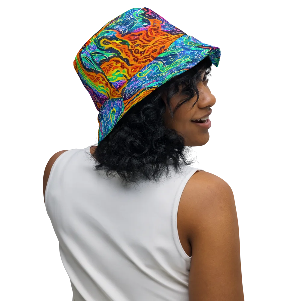 Citrus Abyss on Reversible Bucket Hat — Right Outside