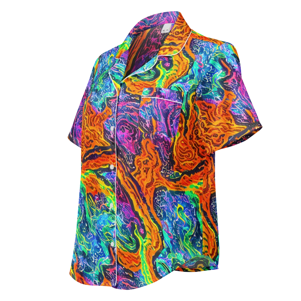 Citrus Abyss on Women's Short Sleeve Pajama Top — Left Front