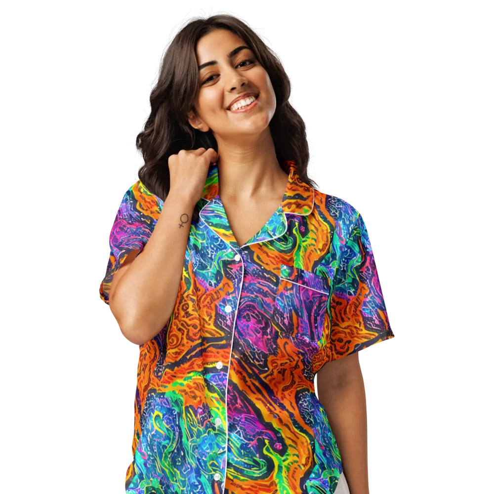 Citrus Abyss on Women's Short Sleeve Pajama Top — Front