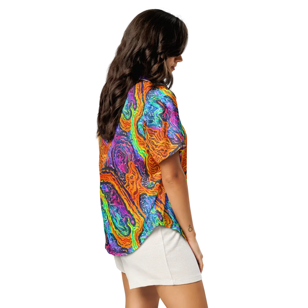 Citrus Abyss on Women's Short Sleeve Pajama Top — Right Back