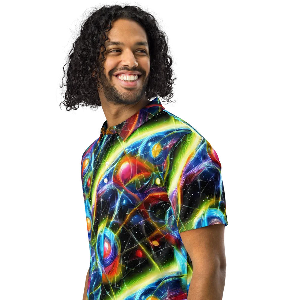 Infinity Reactor on Men's Slim Fit Polo Shirt — Left Front
