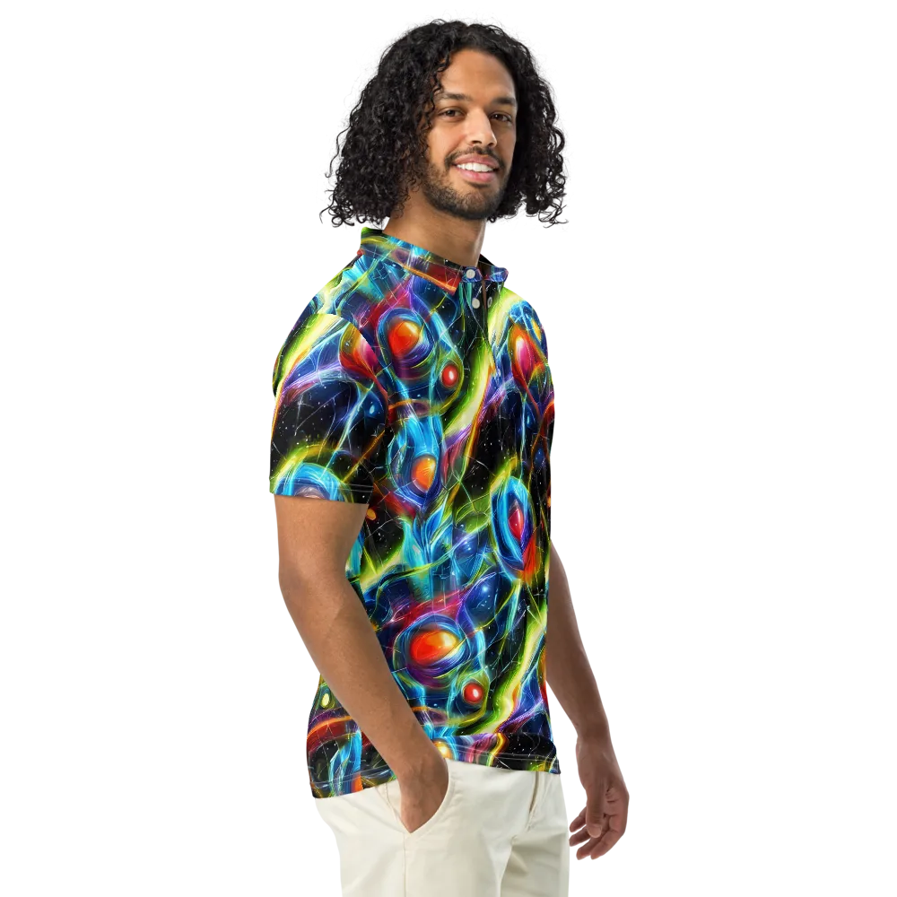 Infinity Reactor on Men's Slim Fit Polo Shirt — Right Front