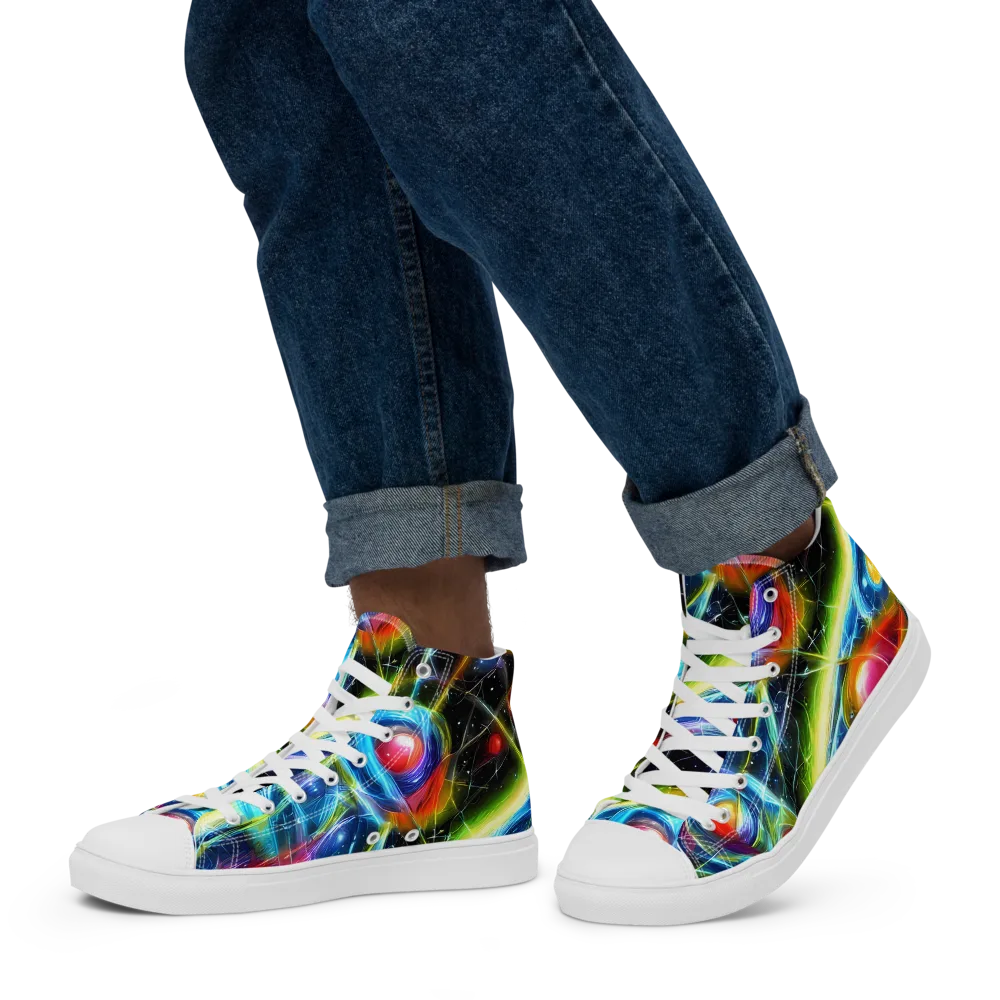 Infinity Reactor on Men's High Top Canvas Shoes — Left