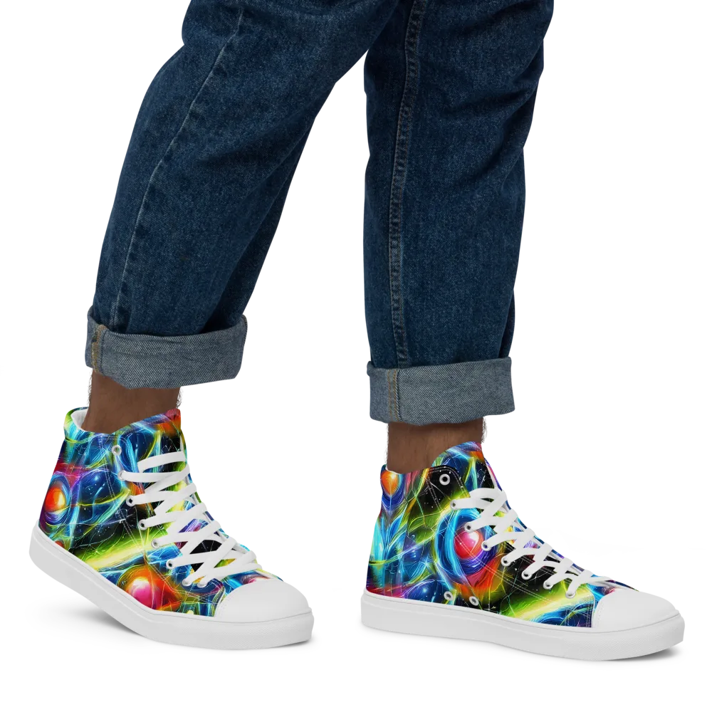 Infinity Reactor on Men's High Top Canvas Shoes — Right