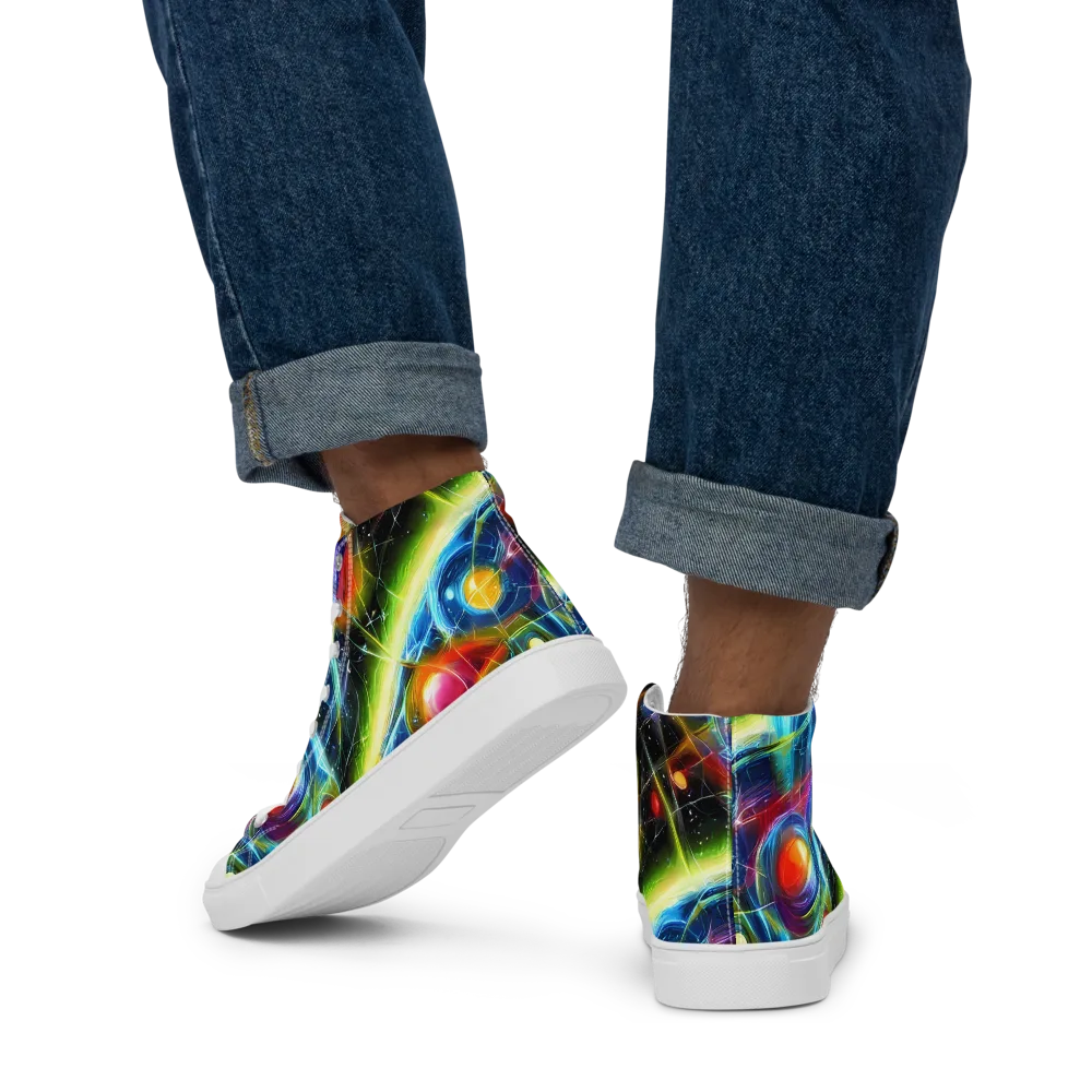 Infinity Reactor on Men's High Top Canvas Shoes — Back
