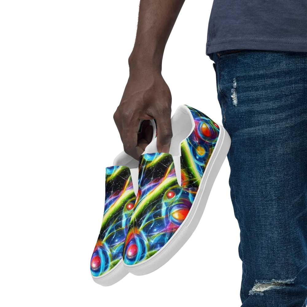Infinity Reactor on Men's Slip-On Canvas Shoes — Left Front