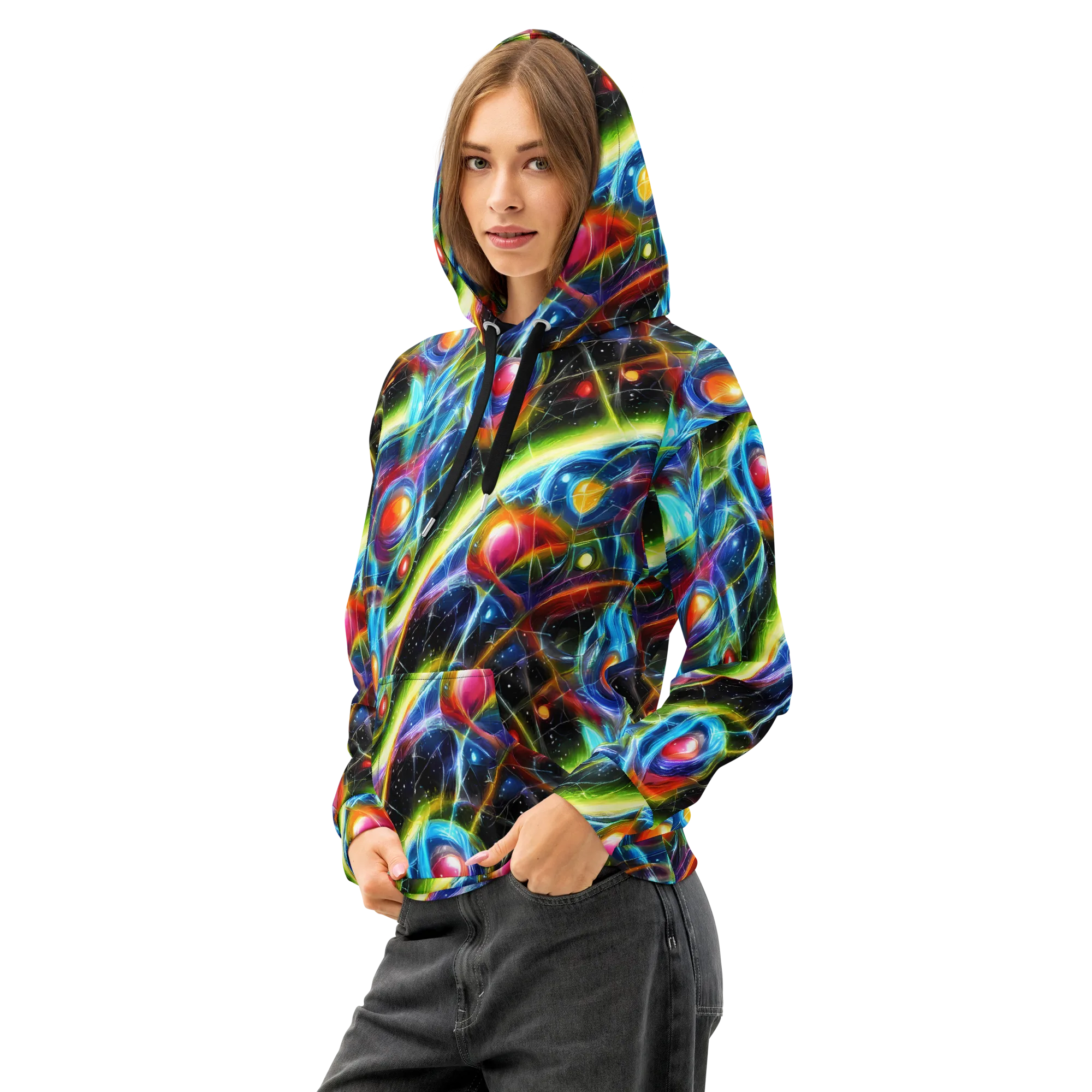 Infinity Reactor on Cotton Hoodie — Left Front