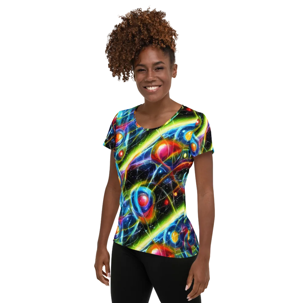 Infinity Reactor on Women's Athletic T-Shirt — Left