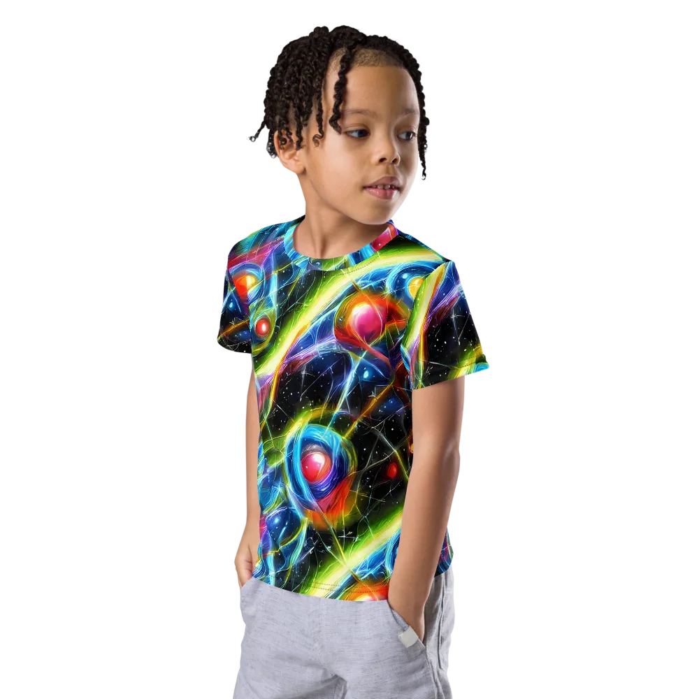 Infinity Reactor on Kids Crew Neck T-Shirt — Left Front