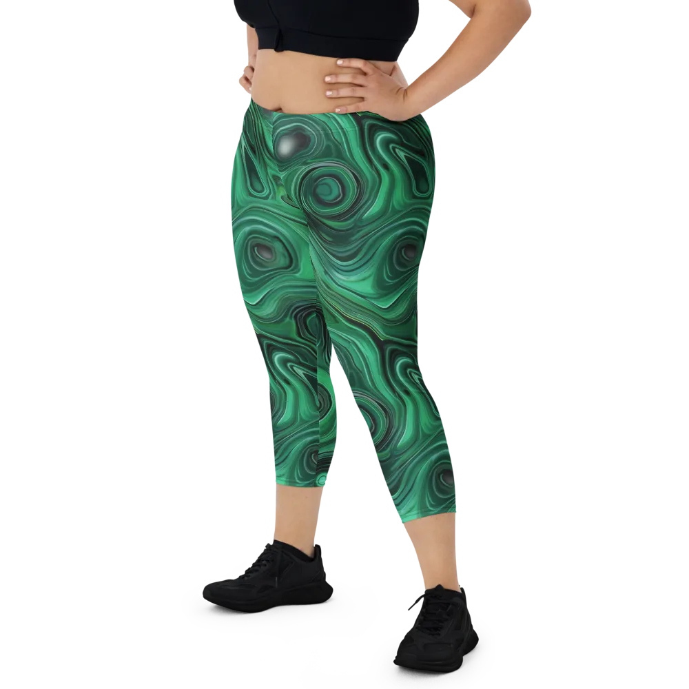 Verdant Vortex on Capri Leggings — Front