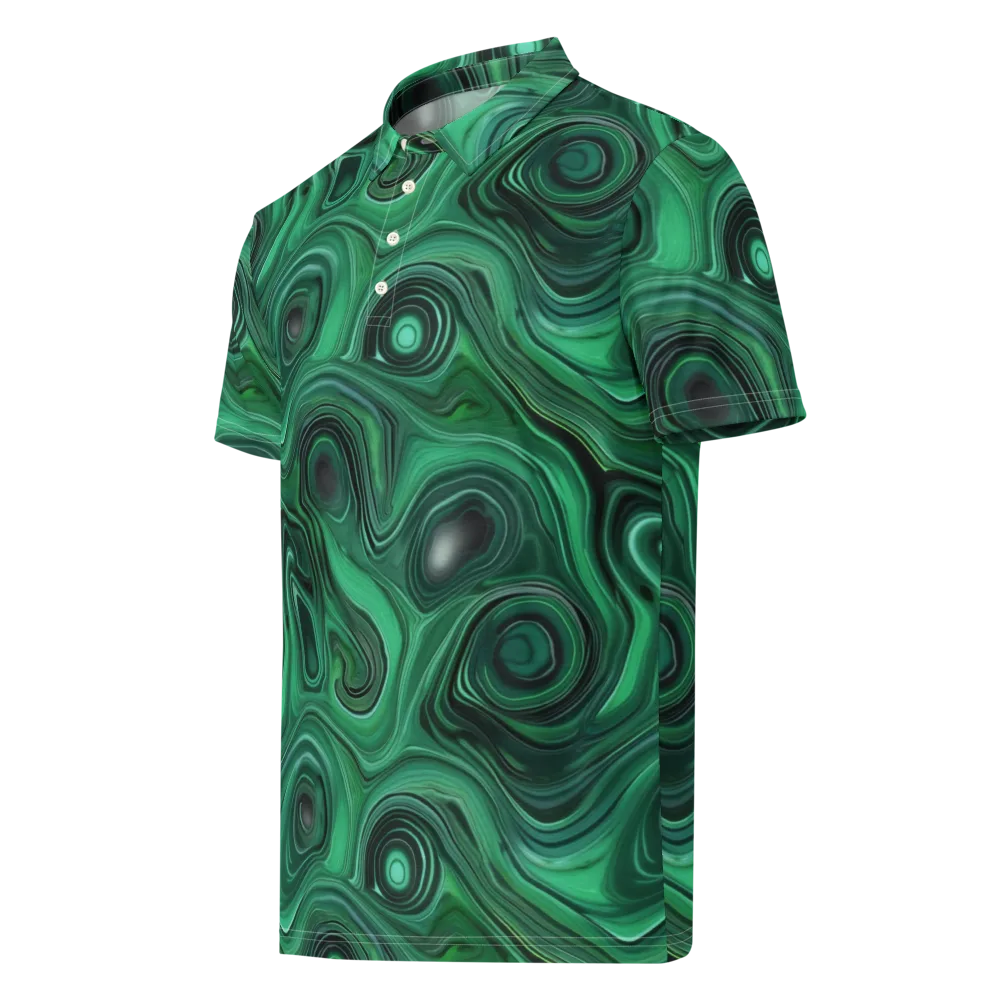Verdant Vortex on Men's Slim Fit Polo Shirt — Left Front