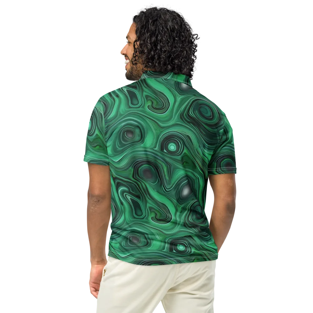 Verdant Vortex on Men's Slim Fit Polo Shirt — Back