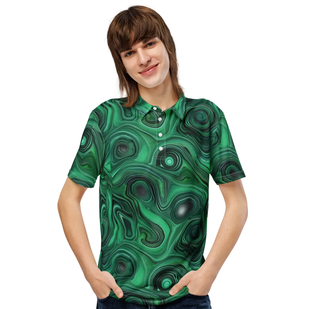 Verdant Vortex on Men's Slim Fit Polo Shirt — Front