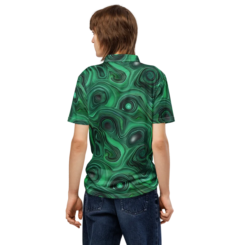 Verdant Vortex on Men's Slim Fit Polo Shirt — Back