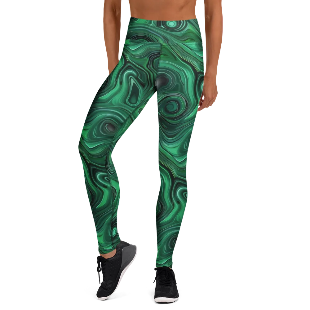 Verdant Vortex on Yoga Leggings — Front