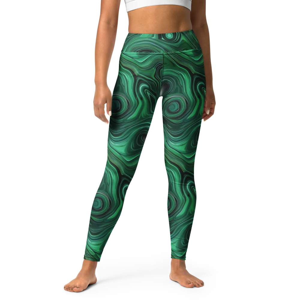 Verdant Vortex on Yoga Leggings — Front