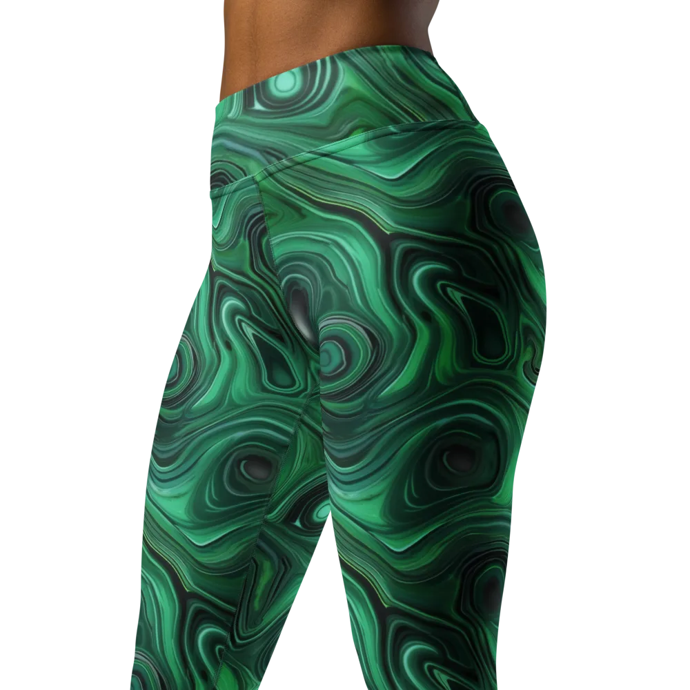 Verdant Vortex on Yoga Leggings — Left Front