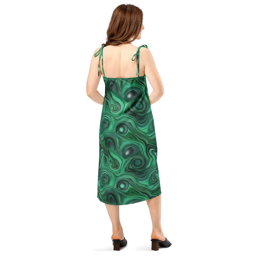 Verdant Vortex on Slip Dress — Back