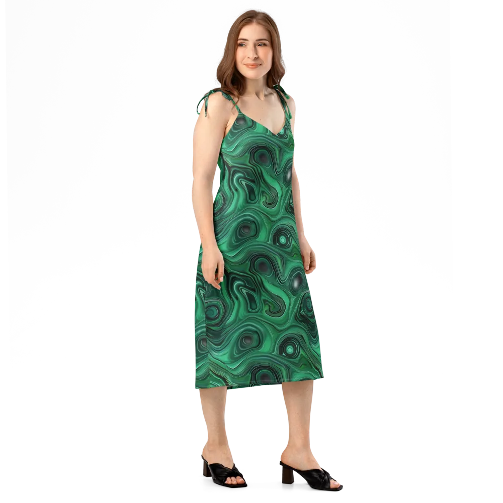 Verdant Vortex on Slip Dress — Right Front