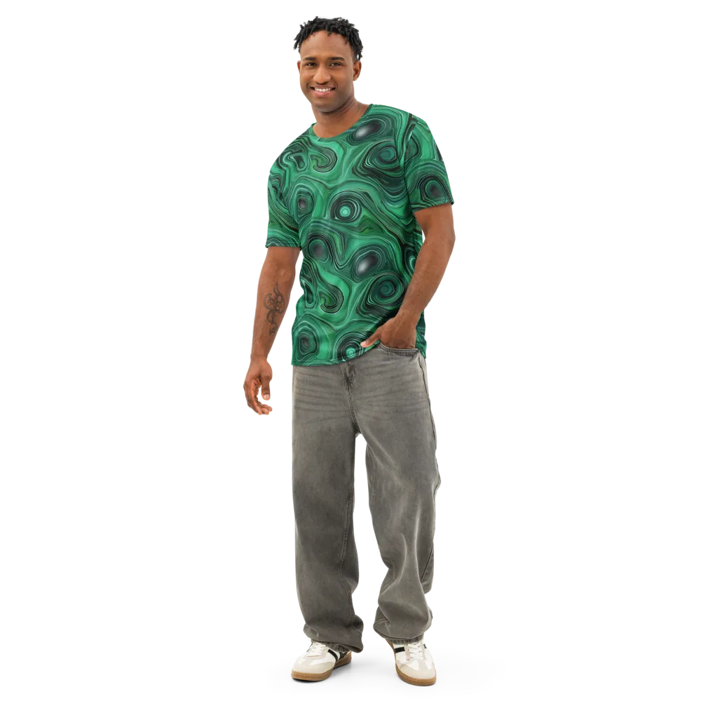 Verdant Vortex on Men's Cotton Crew Neck T-Shirt — Front