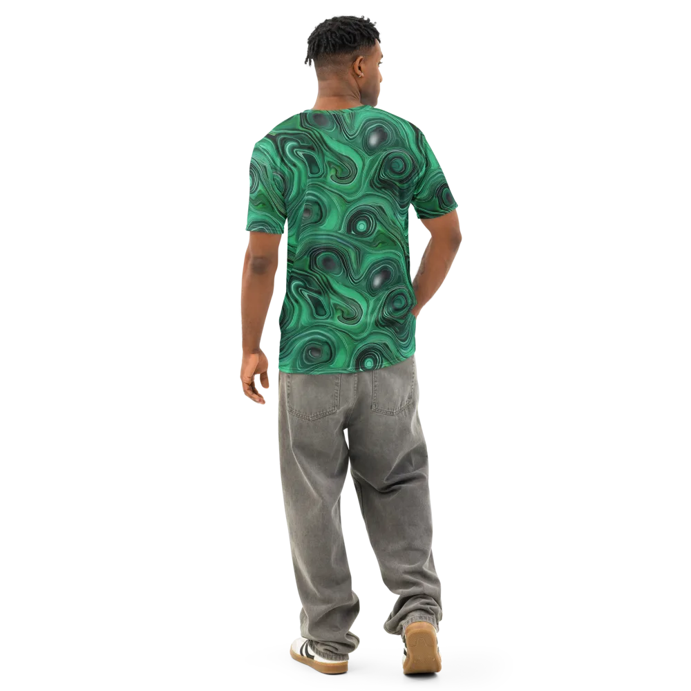 Verdant Vortex on Men's Cotton Crew Neck T-Shirt — Back