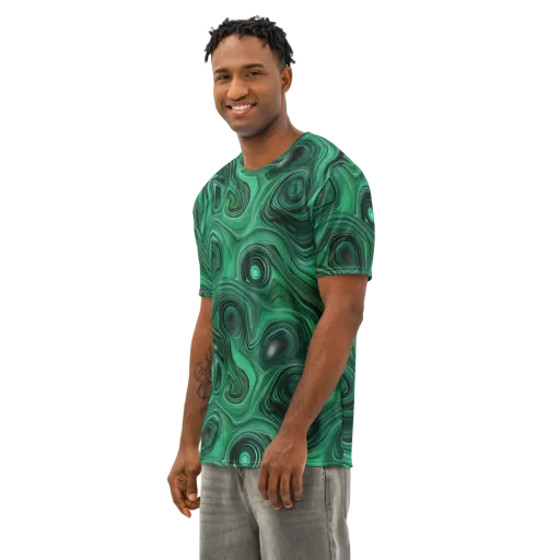 Verdant Vortex on a Men's Cotton Crew Neck T-Shirt