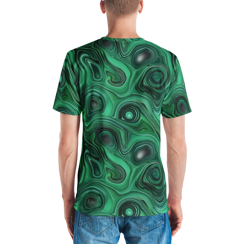 Verdant Vortex on Men's Crew Neck T-Shirt — Back