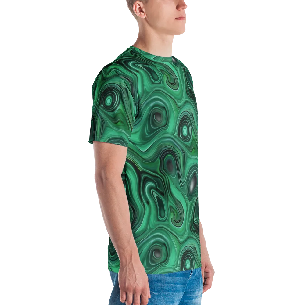 Verdant Vortex on Men's Crew Neck T-Shirt — Right
