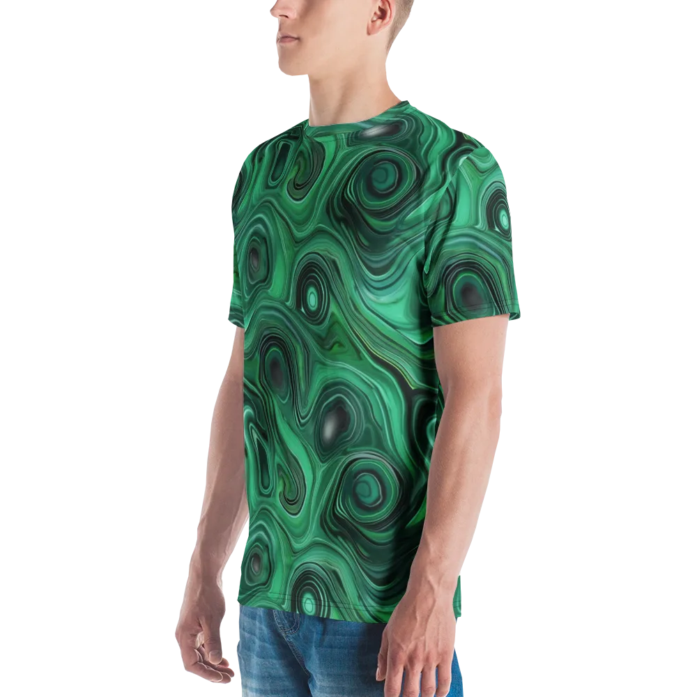 Verdant Vortex on Men's Crew Neck T-Shirt — Left