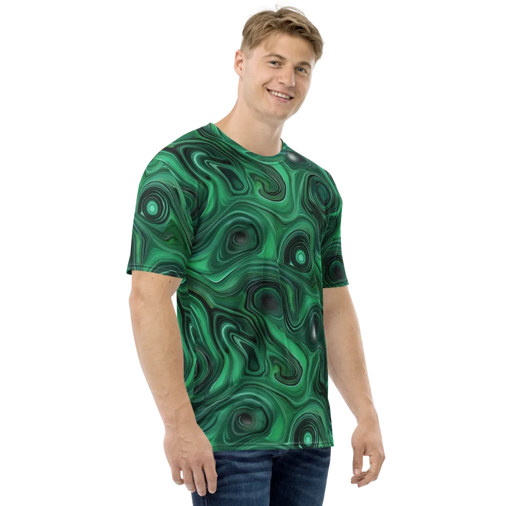 Verdant Vortex on Men's Crew Neck T-Shirt — Right