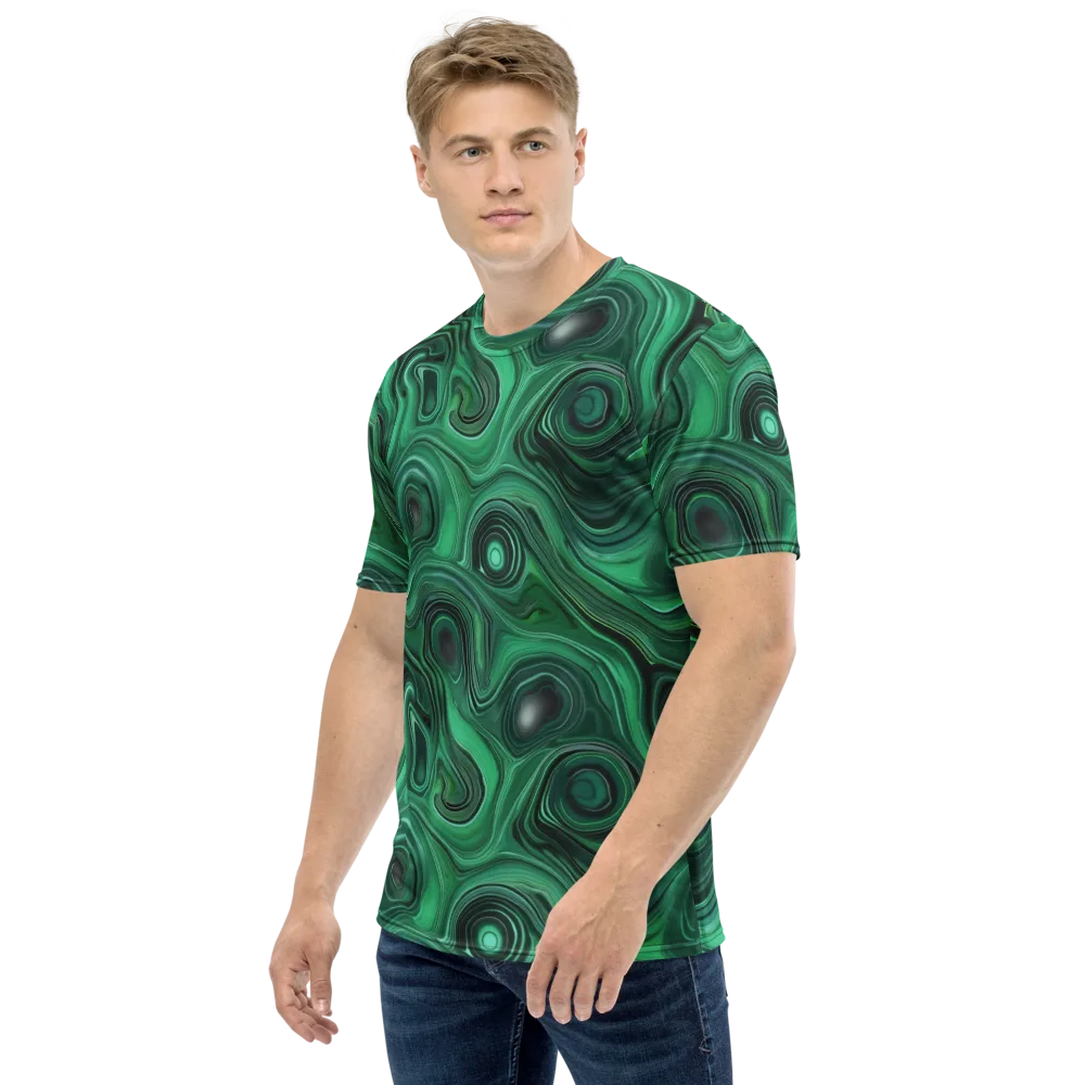Verdant Vortex on Men's Crew Neck T-Shirt — Left