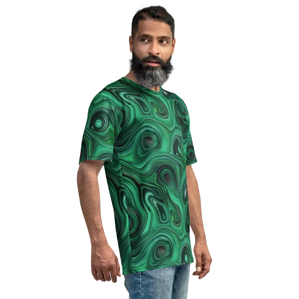 Verdant Vortex on Men's Crew Neck T-Shirt — Right