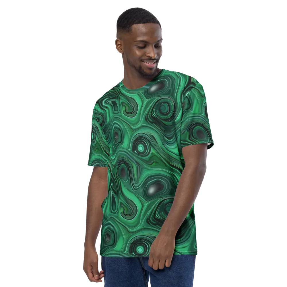 Verdant Vortex on Men's Crew Neck T-Shirt — Left