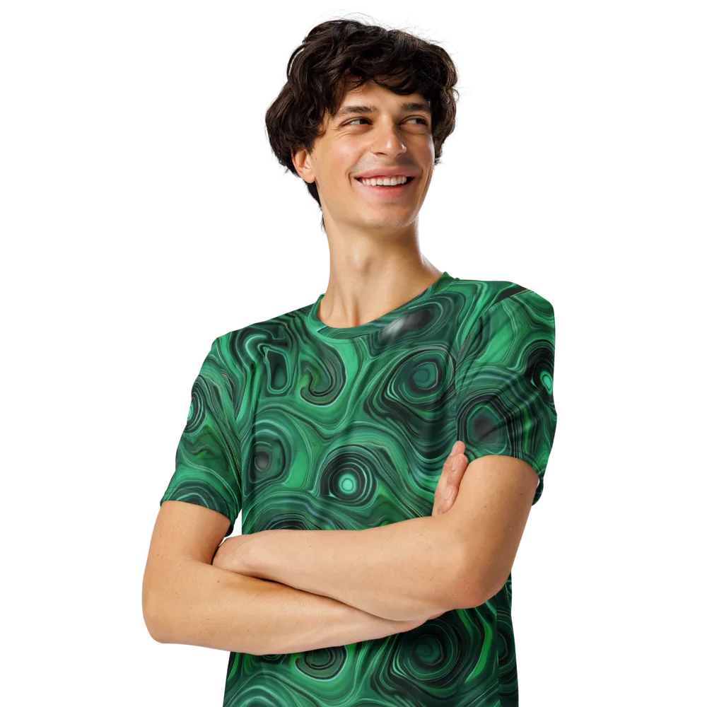 Verdant Vortex on Men's Crew Neck T-Shirt — Left Front