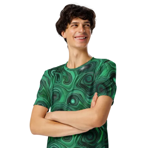 Verdant Vortex on a Men's Crew Neck T-Shirt