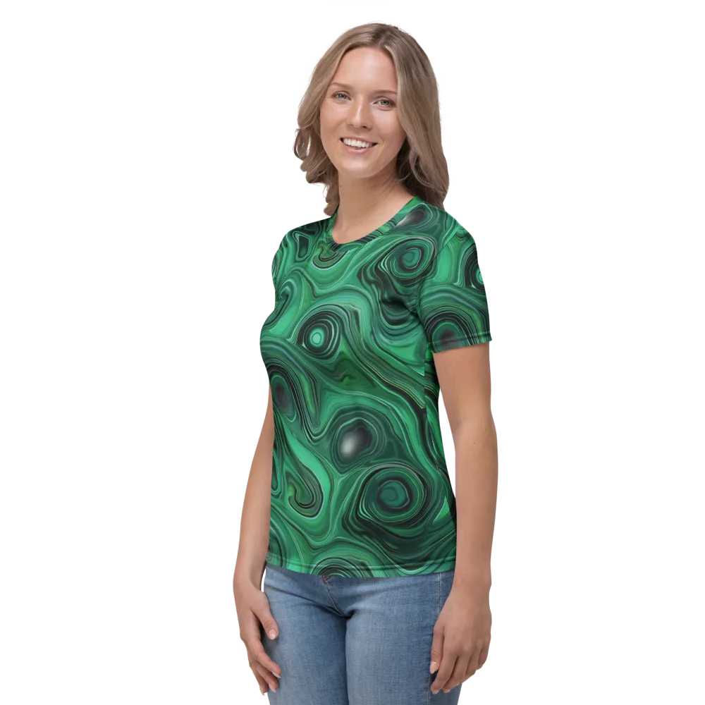 Verdant Vortex on Women's Crew Neck T-Shirt — Left