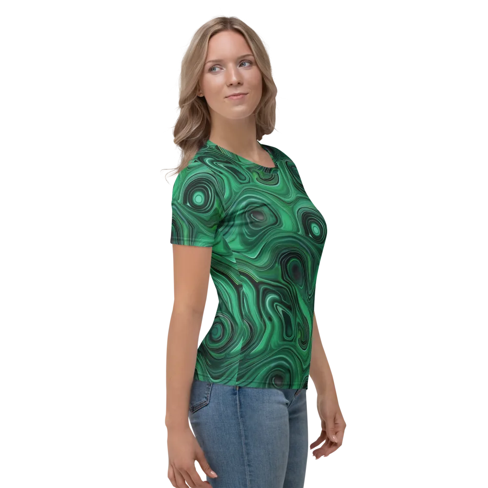 Verdant Vortex on Women's Crew Neck T-Shirt — Right
