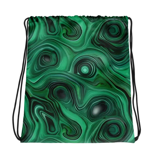 Verdant Vortex on a Drawstring Bag