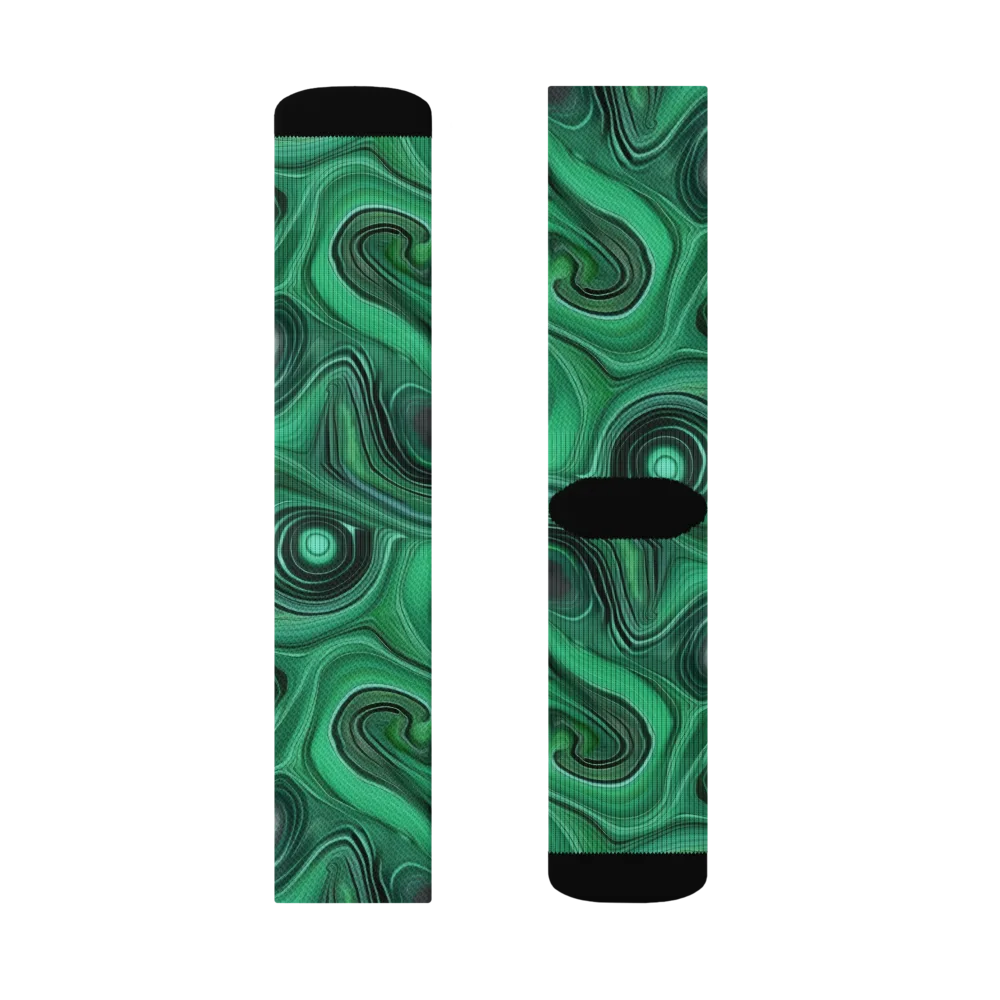 Verdant Vortex on Socks — Left Sock