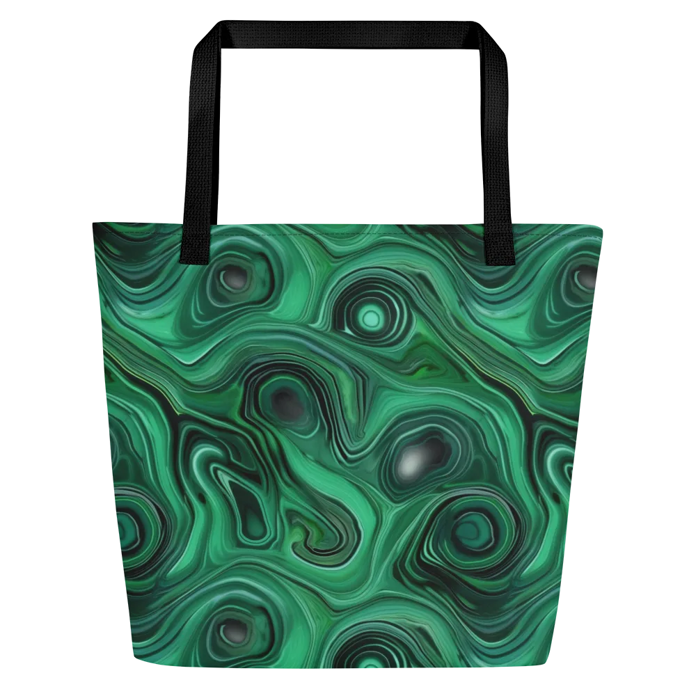 Verdant Vortex on Large Tote Bag W/ Pocket — Front