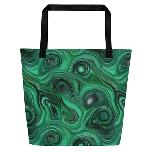 Verdant Vortex on a Large Tote Bag W/ Pocket