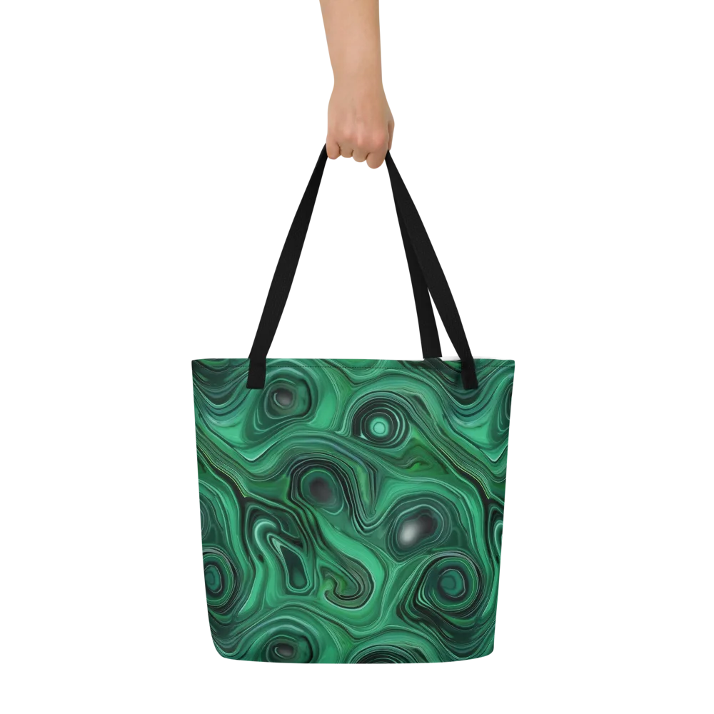 Verdant Vortex on Large Tote Bag W/ Pocket — Front