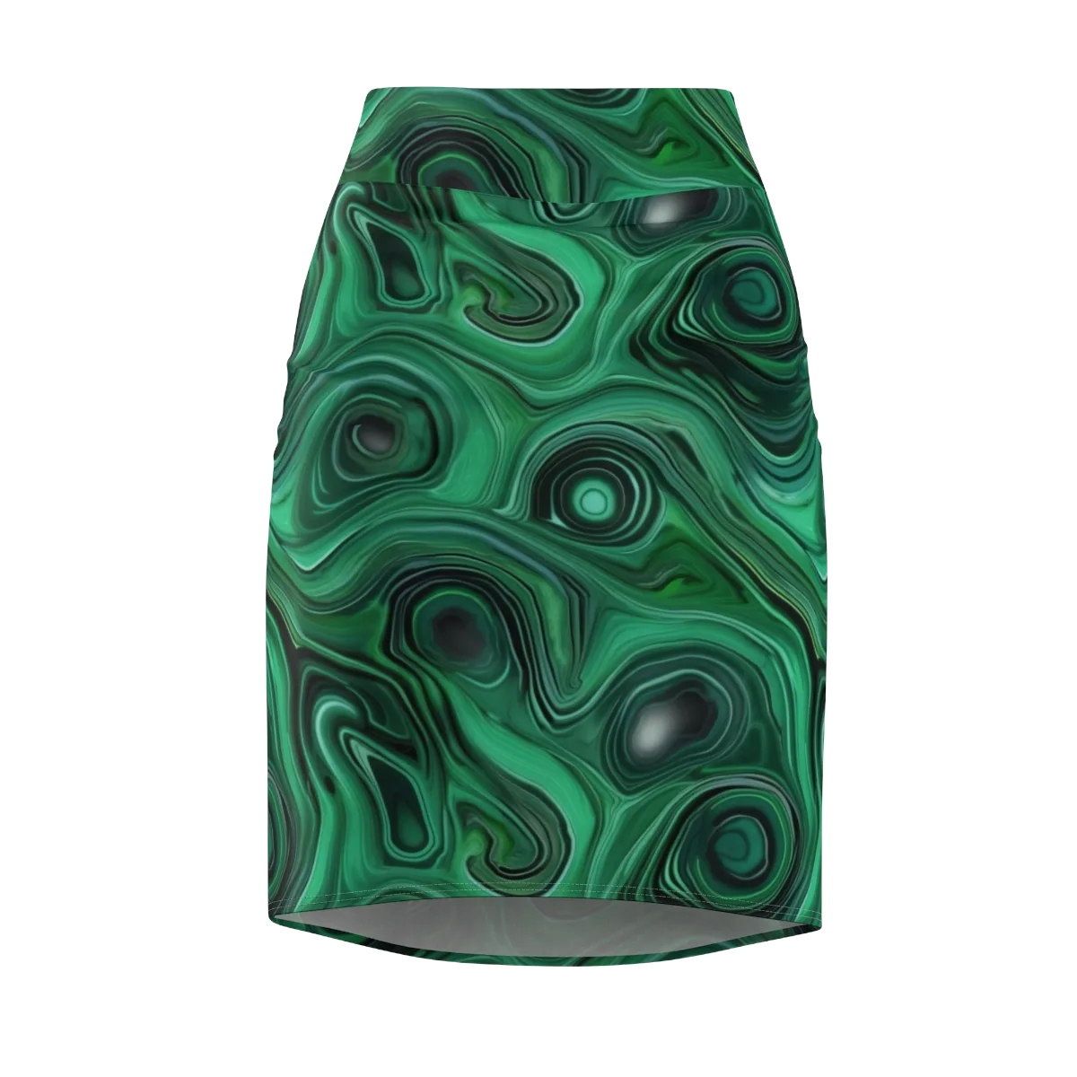 Verdant Vortex on Pencil Skirt — Front